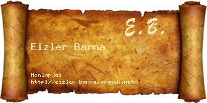 Eizler Barna névjegykártya